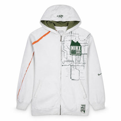 Nike Boys White XL Full Zip Hoodie 72 Street Games Graphic Hooded Sweatshirt