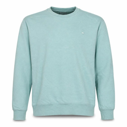 Front view of adidas Men's Green Crew Neck Sweatshirt, size M, Pullover Logo