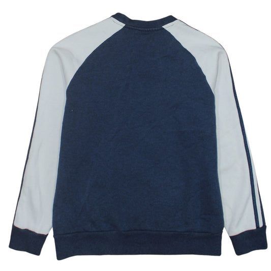 Adidas Womens Blue Sweatshirt Size 12 Crew Neck Long Sleeve Logo Print