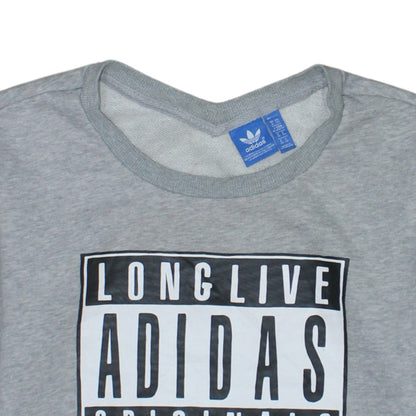 Adidas Originals Womens Grey Pullover Sweatshirt XS Long Sleeve Crew Neck