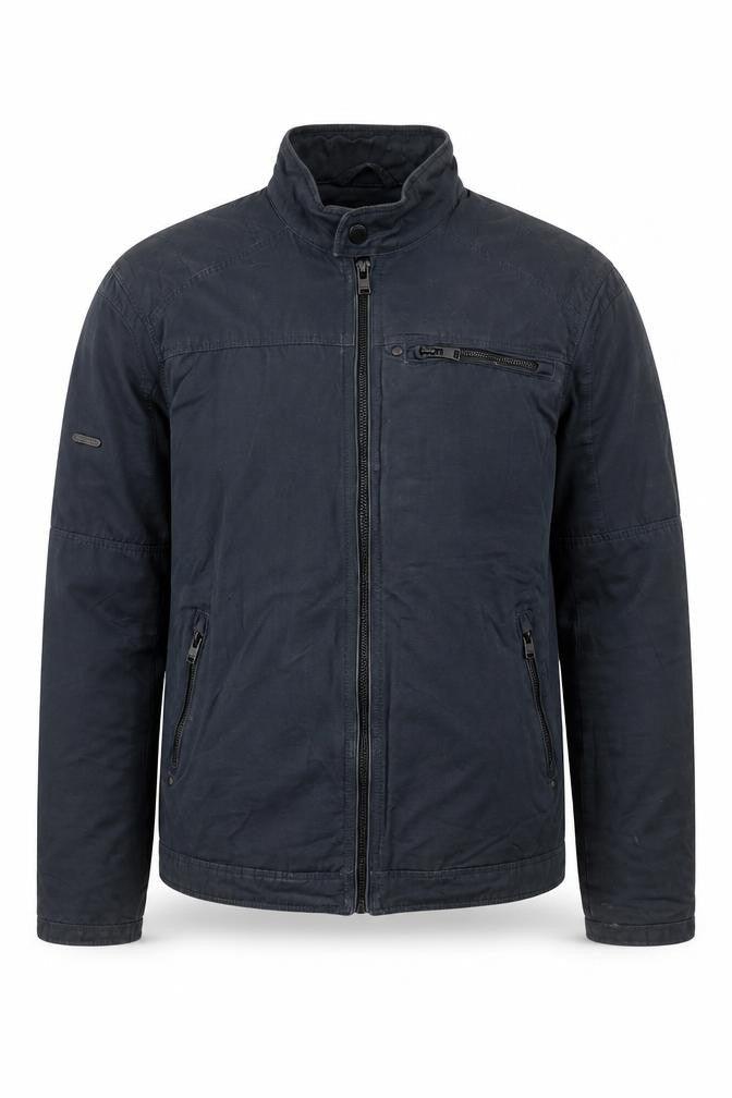 Superdry Men's Blue Cotton Bomber Jacket Size S Full Zip