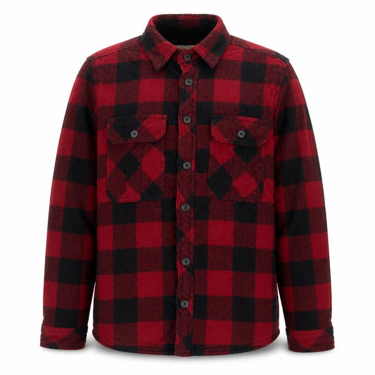 Boston Traders Men's Red Check Lined Flannel Jacket Size S