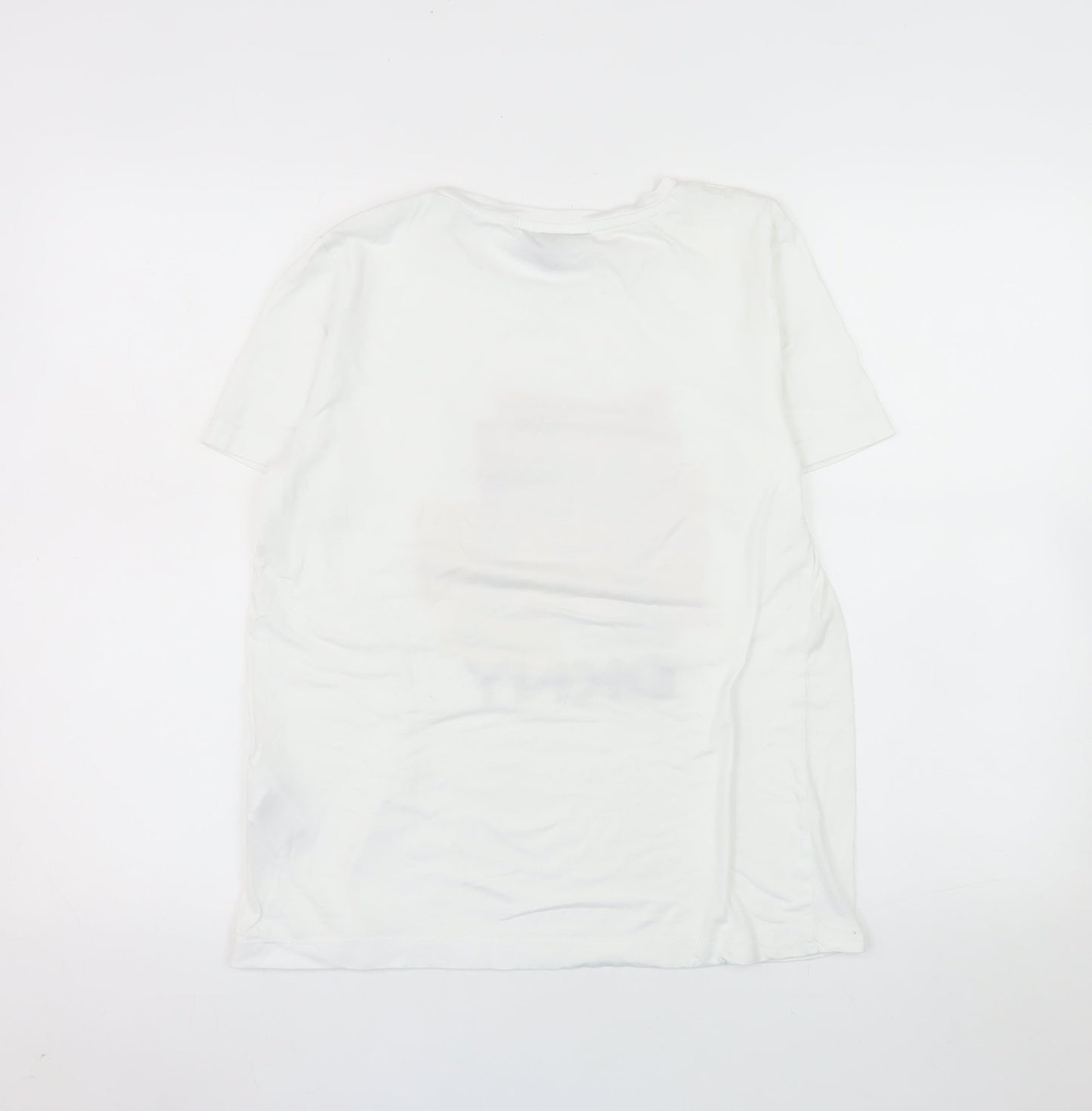 DKNY Womens White Short Sleeve Graphic T-Shirt M