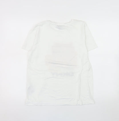 DKNY Womens White Short Sleeve Graphic T-Shirt M