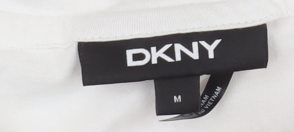DKNY Womens White Short Sleeve Graphic T-Shirt M