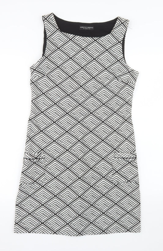 Dorothy Perkins Women’s Black Geometric Shift Dress Size 12