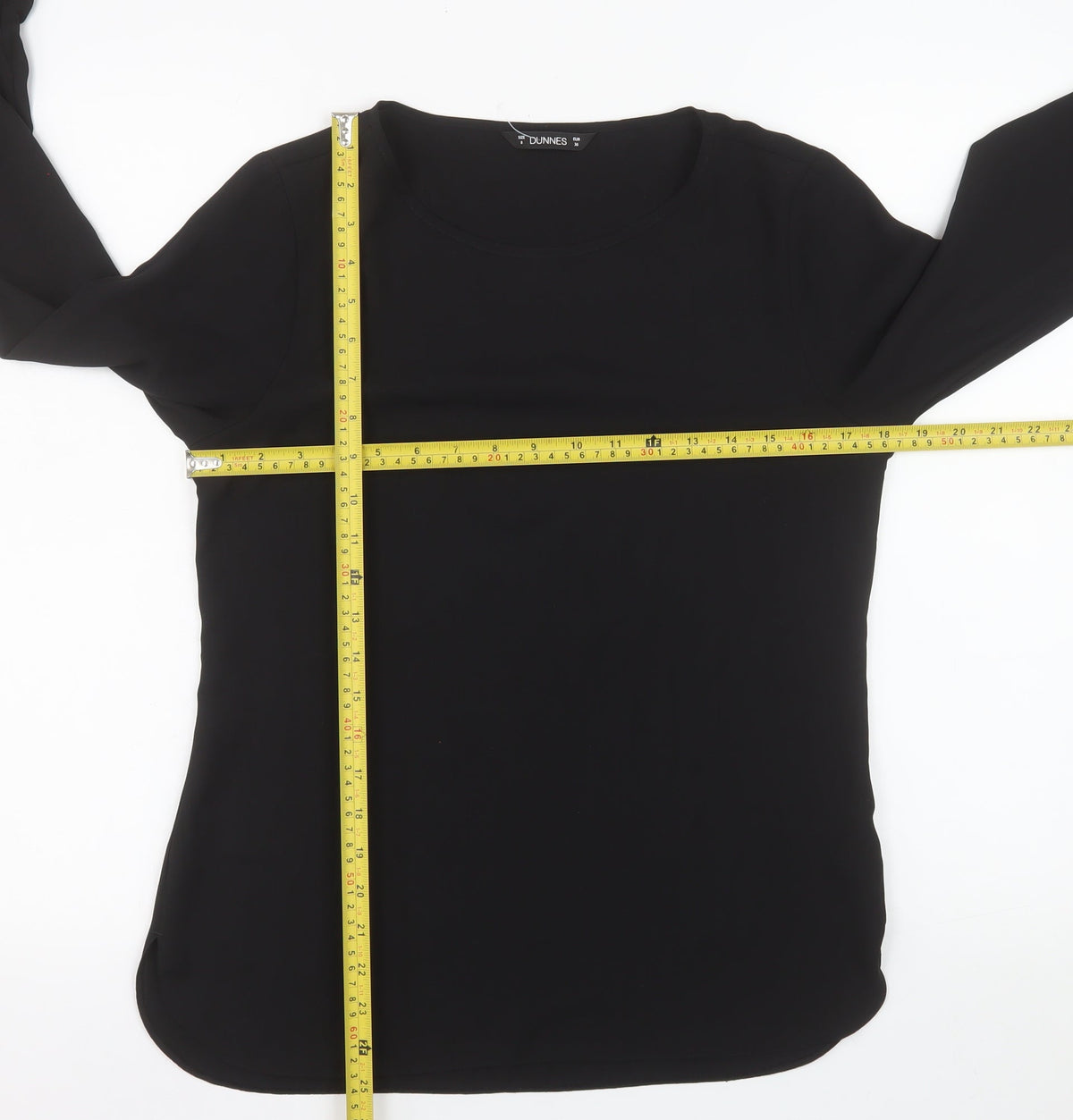 Dunnes Women's Black Long Sleeve Ruffle Blouse Size 8