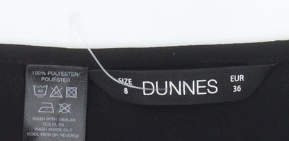 Dunnes Women's Black Long Sleeve Ruffle Blouse Size 8