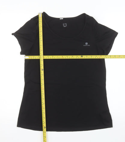 Domyos Womens Black Size 16 Athletic Moisture Wicking T-Shirt