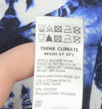 Marks and Spencer Women Blue Size 10 Tie Dye Midi T-Shirt Dress