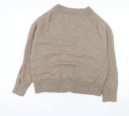 Massimo Dutti Womens Beige Wool Cashmere Cardigan Size 12