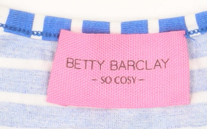 Betty Barclay Women Blue Geometric Short Sleeve Viscose Top Size 12