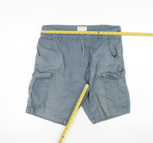 Mountain Warehouse Men’s Blue Cargo Shorts Size 32 Cotton Outdoor Casual