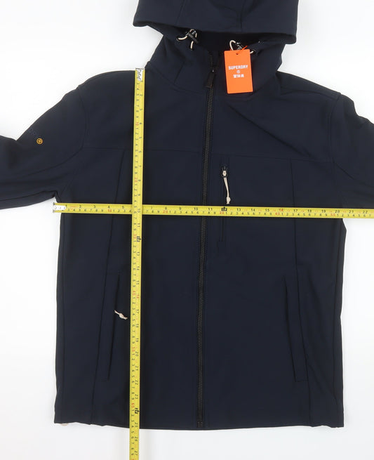 Superdry Men's Blue Trekker Soft Shell Hooded Jacket Size M
