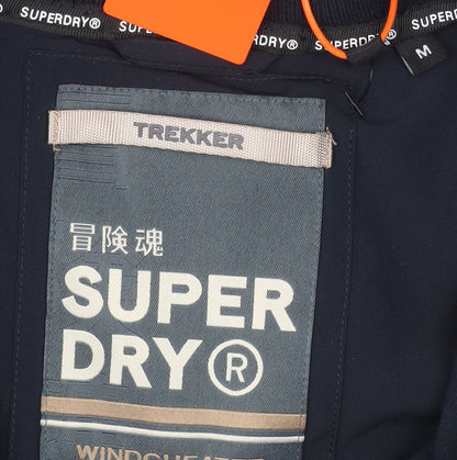 Superdry Men's Blue Trekker Soft Shell Hooded Jacket Size M