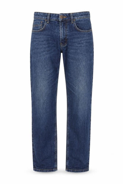 Front view of Dunnes Men’s Blue Straight Denim Jeans 32W 32L Regular Fit