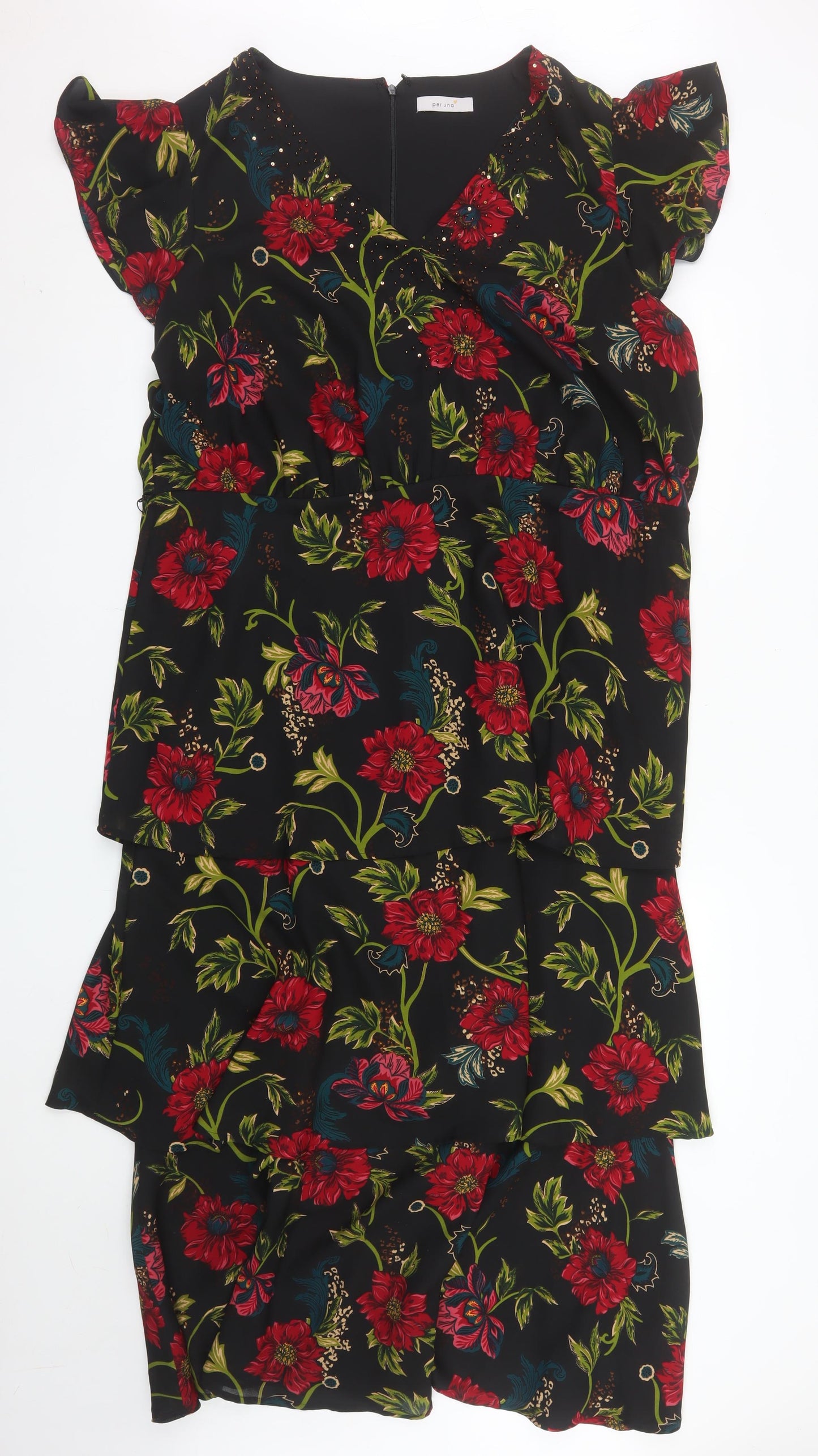 Marks and Spencer Women’s Multicoloured Size 22 Floral Fit & Flare Dress