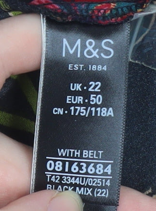 Marks and Spencer Women’s Multicoloured Size 22 Floral Fit & Flare Dress
