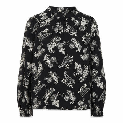 Marks & Spencer Women's Black Paisley Long Sleeve Viscose Blouse Size 8