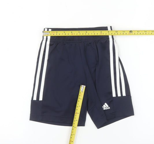 Adidas Boys Blue 7-8 Years Athletic Football Shorts Primegreen