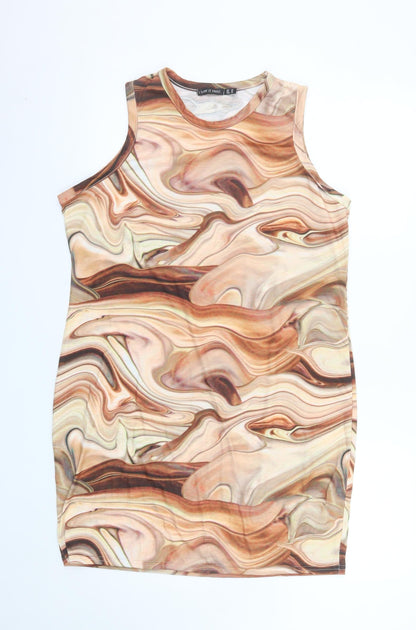 I Saw It First Womens Brown Bodycon Sleeveless Dress Size 20