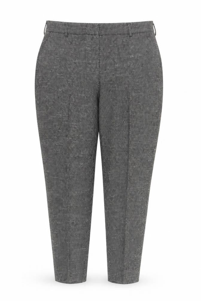 Dorothy Perkins Women Grey Herringbone Slim Tapered Trousers Size 12