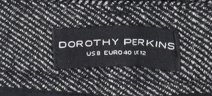 Dorothy Perkins Women Grey Herringbone Slim Tapered Trousers Size 12