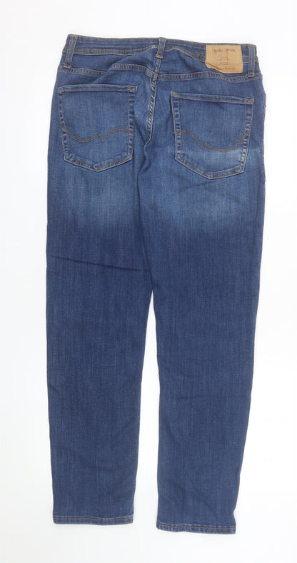 Jack & Jones Men's Blue Regular Fit Stretch Denim Jeans 32W 30L Straight