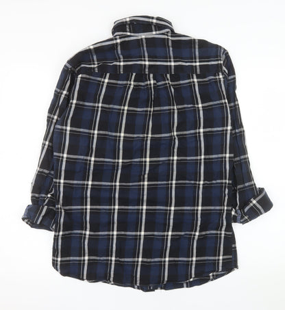 Jack & Jones Men's Blue Plaid Long Sleeve Cotton Shirt Size L