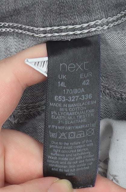 Next Women’s Grey Skinny Jeans Size 14L Tall Stretch Denim