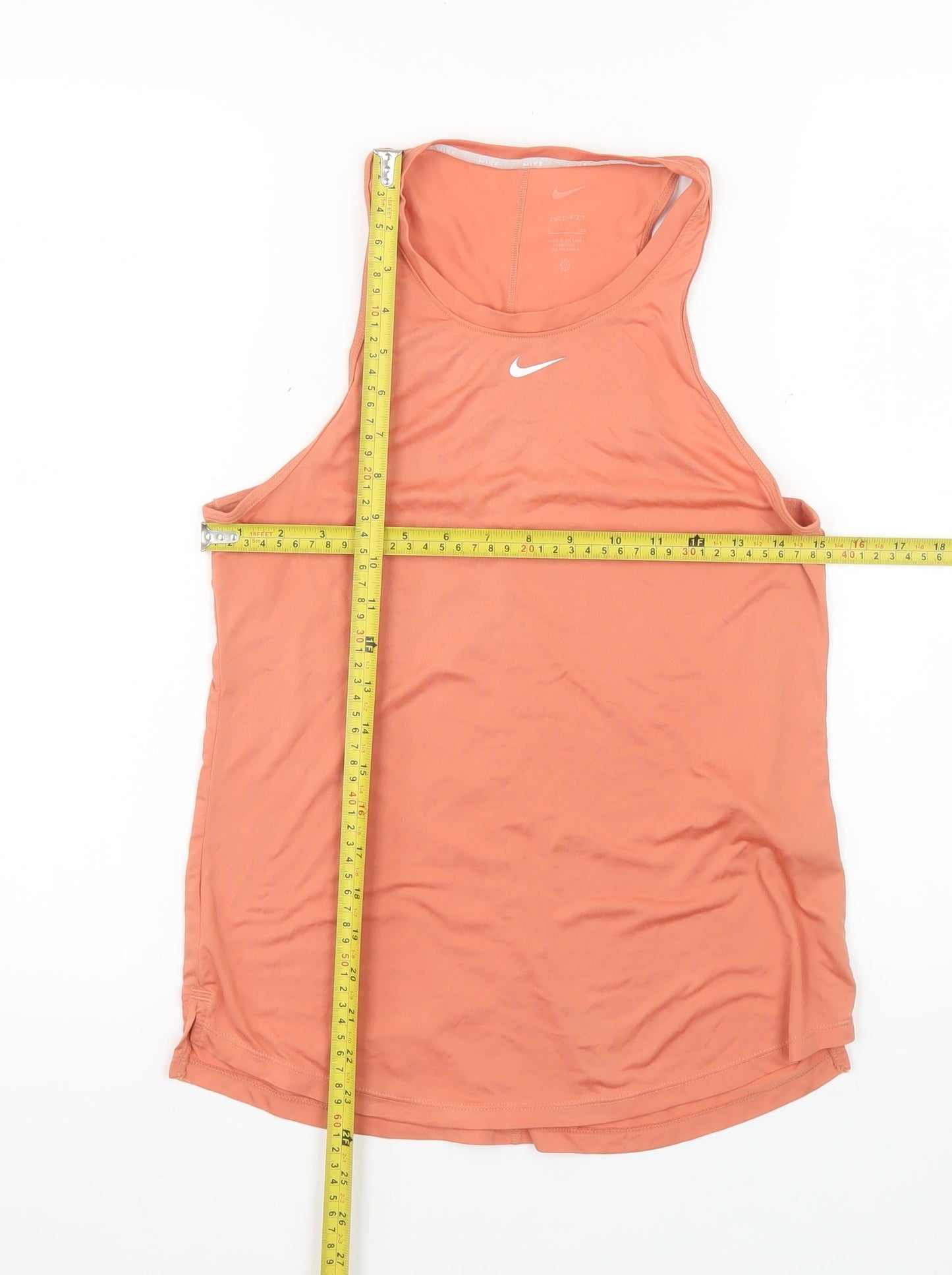 Nike Women's Orange Dri-FIT Racerback Tank Top Size S Lightweight