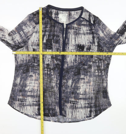 RJR John Rocha Women's Blue Abstract Chiffon Blouse Size 20