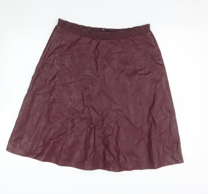 Comma Women's Purple A-Line Faux Leather Skirt Size 10