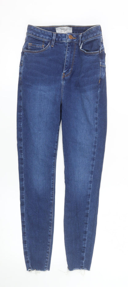 New Look Women’s Blue Petite Skinny Jeans UK 8 Mid Rise Stretch Denim