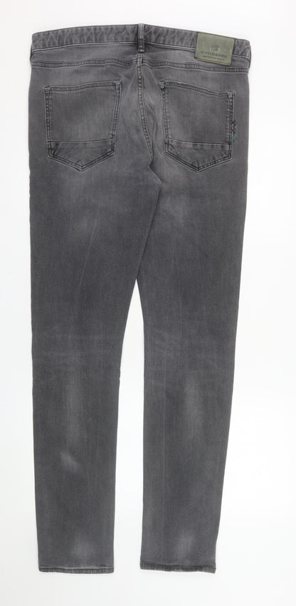 Scotch & Soda Mens Grey Slim Straight Jeans W34 L34 Denim