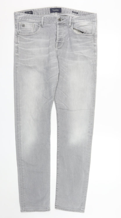 Scotch & Soda Men's Grey Slim Fit Straight Jeans W34 L34