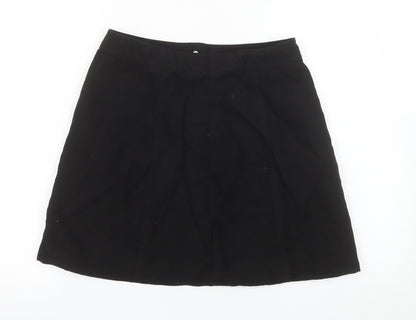H&M Divided Women's Black A-Line Button Short Skirt UK 12