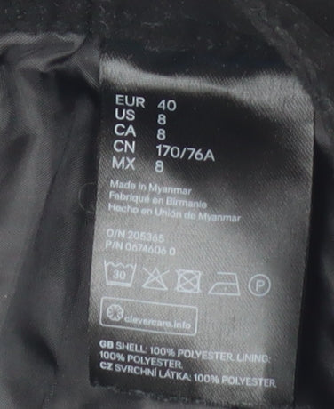H&M Divided Women's Black A-Line Button Short Skirt UK 12