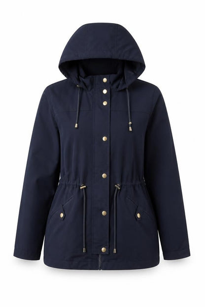 Vero Moda Women's Blue Parka Jacket M Hooded Mid-Length Coat