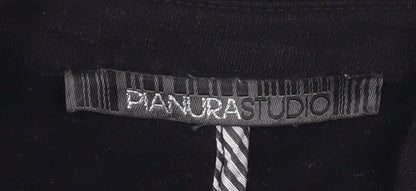 Pianura Studio Women's Black Studded Cotton Blazer Size 14