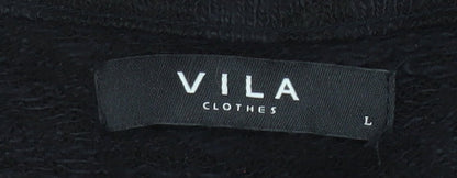 Vila Women’s Black Animal Print Long Coatigan Size L