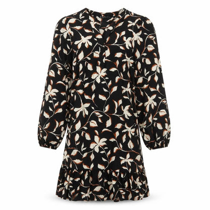 Dunnes Women’s Black Floral Ruffle Shift Dress XS