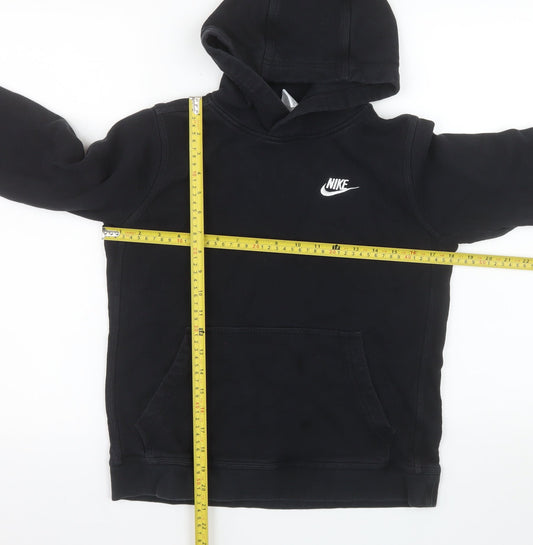 Nike Boys Black Pullover Fleece Hoodie 13-14 Years Regular Fit