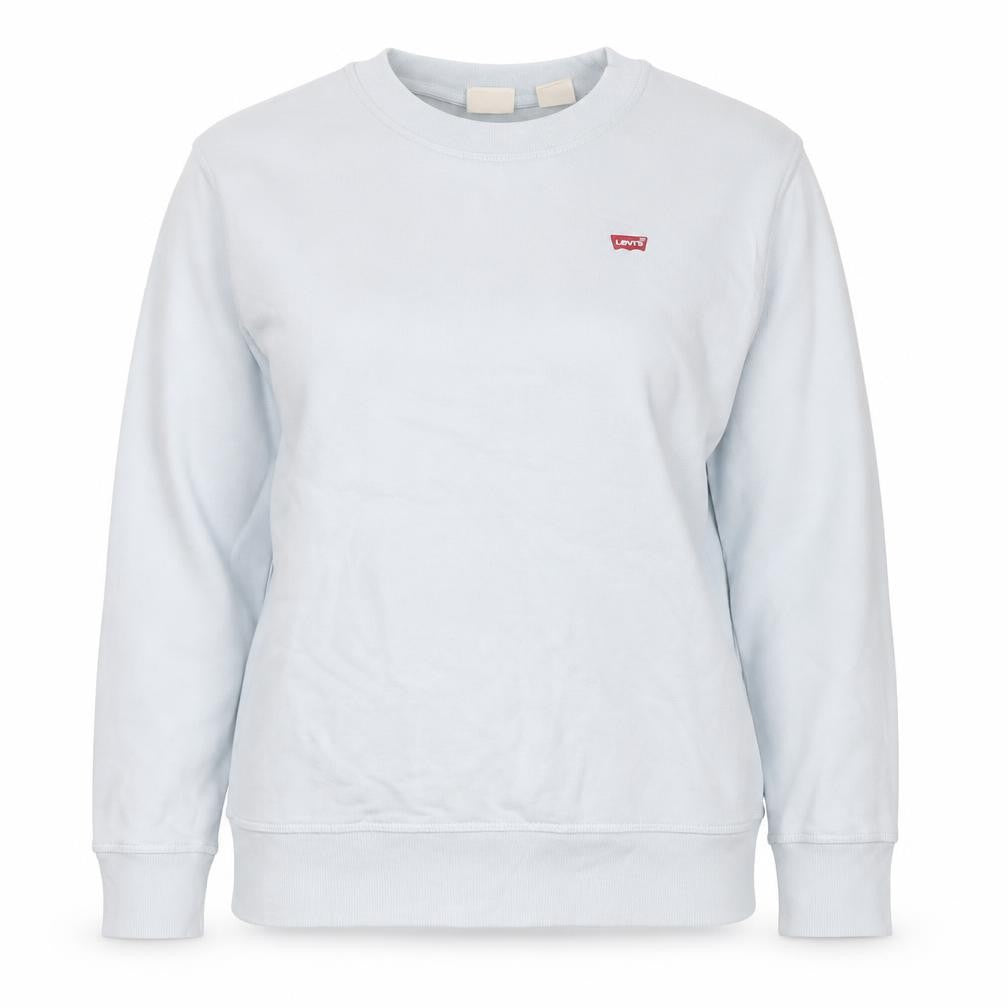 Levi's Women Blue Crew Neck Cotton Pullover Sweatshirt XS
