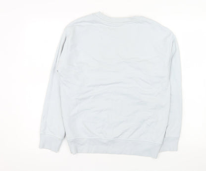 Levi's Women Blue Crew Neck Cotton Pullover Sweatshirt XS
