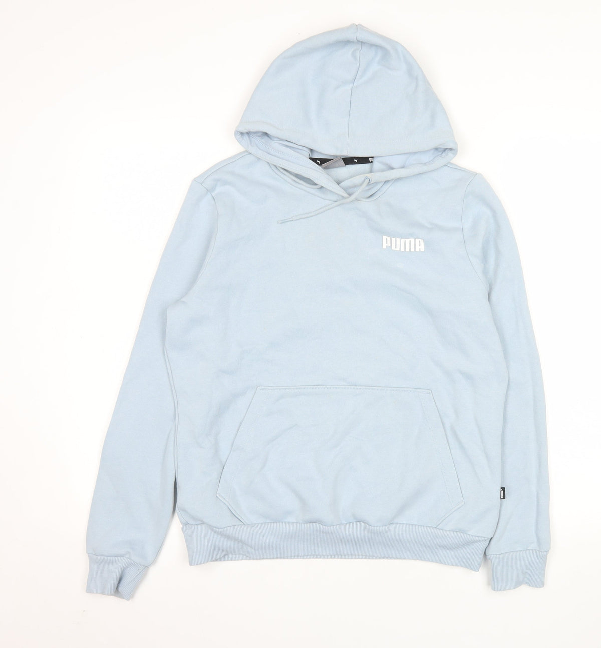 Puma Women Blue Pullover Hoodie Medium Cotton Blend Casual