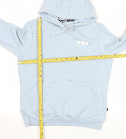 Puma Women Blue Pullover Hoodie Medium Cotton Blend Casual