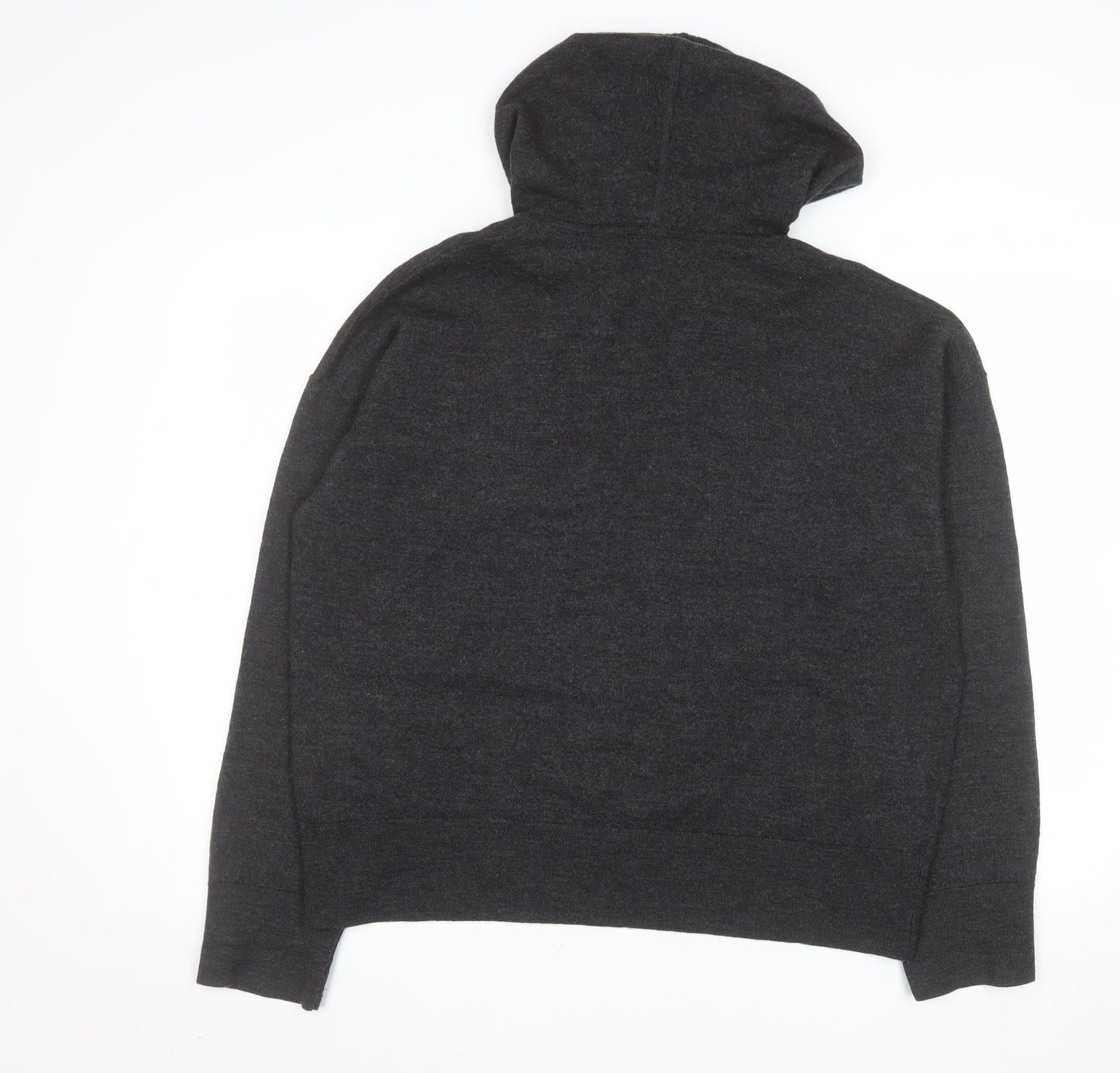 COS Womens Grey Wool Hooded Pullover Jumper Size 12
