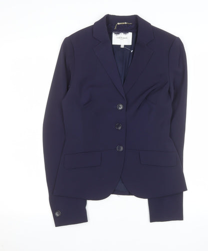 L.K. Bennett Women's Navy Blue Tailored Blazer UK 8 Polyester