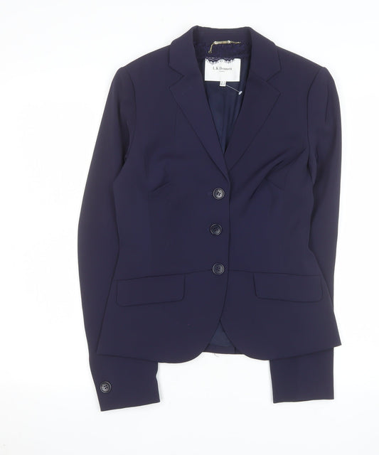 L.K. Bennett Women's Navy Blue Tailored Blazer UK 8 Polyester